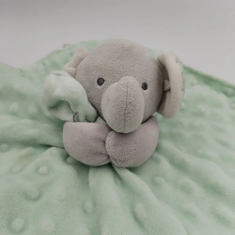 Carter's Child of Mine Elephant Lovey Security‎ Blanket Rattle Green Little Star